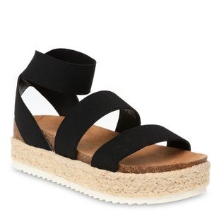 Black espadrille flatform sandals